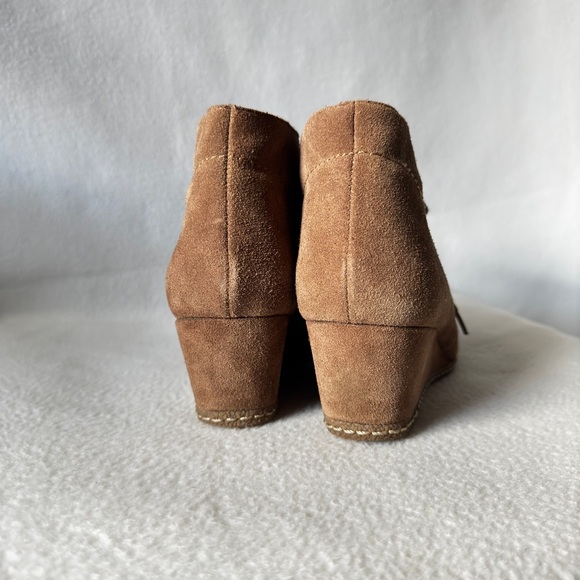 Franco Sarto Women’s Size 9 Brown Leather Suede Lace Up Ankle Wedge Boots - Picture 12 of 16